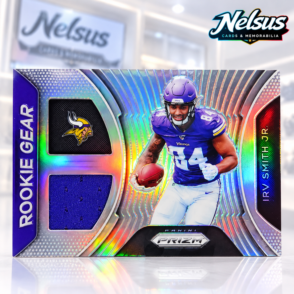 Tarjeta Irv Smith Jr. • Insert Rookie Gear • Parche Fragmento Jersey utilizado en Juego