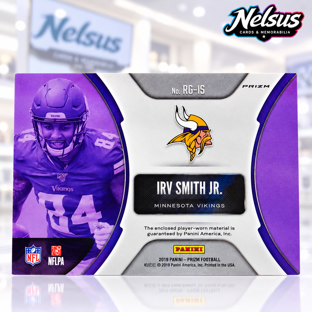 Tarjeta Irv Smith Jr. • Insert Rookie Gear • Parche Fragmento Jersey utilizado en Juego