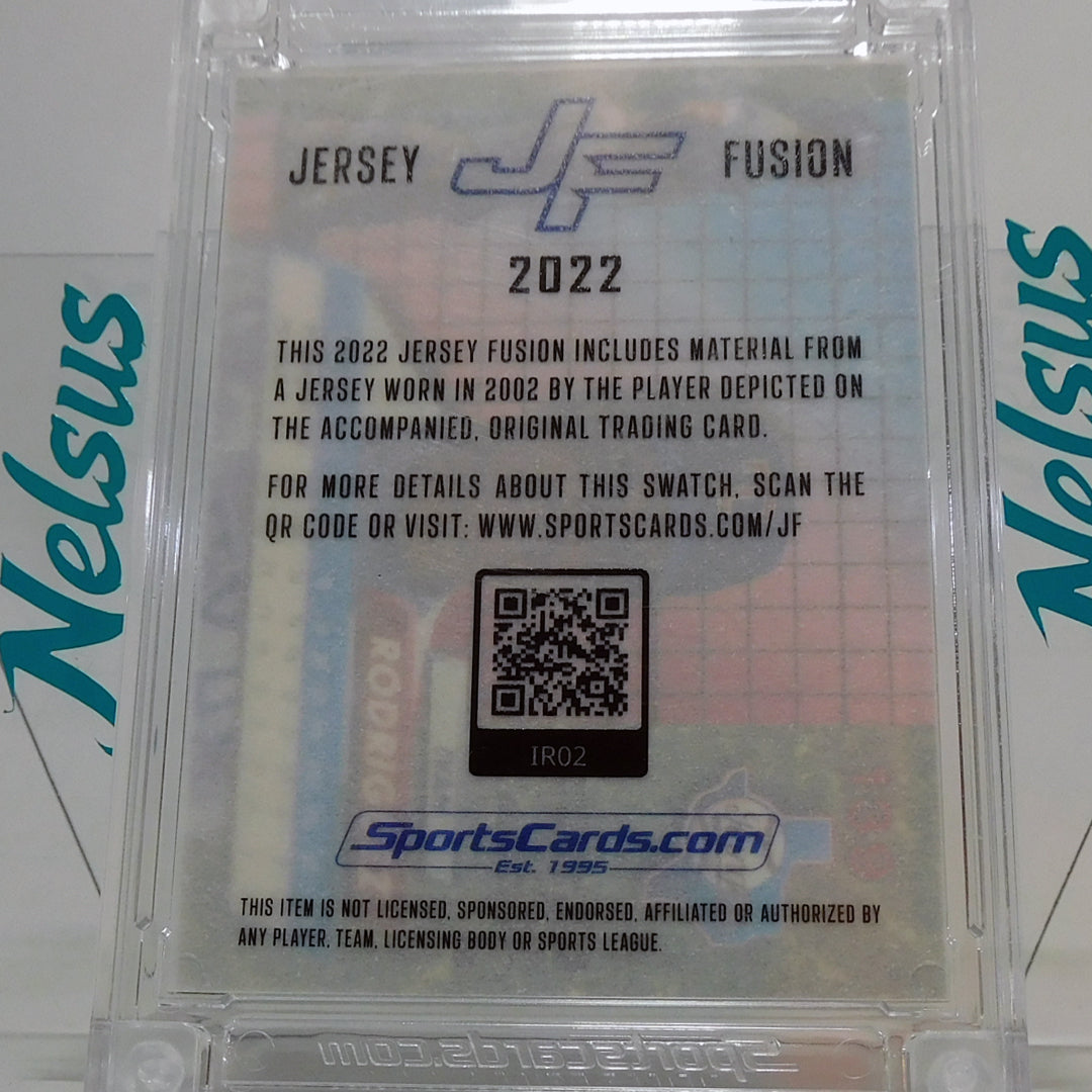 Tarjeta Ivan Rodriguez • Texas Rangers • Pedazo Jersey utilizado en juego