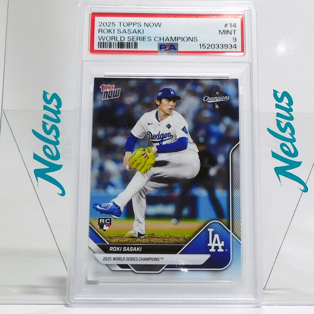 Tarjeta PSA 9 Roki Sasaki - Los Angeles Dodgers - Topps Now Champions