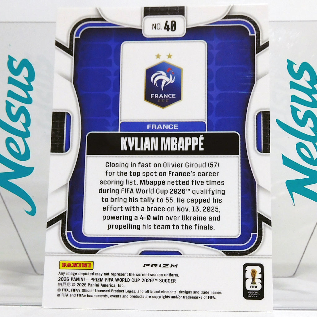 Tarjeta Kylian Mbappe Panini Prizm Reflective Selección Francia