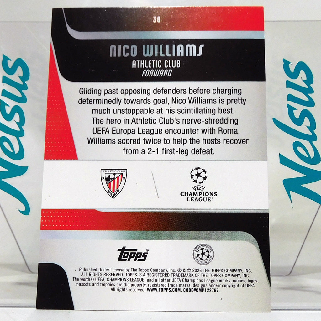 Tarjeta Nico Williams • Paralela Foil • Athletic Club