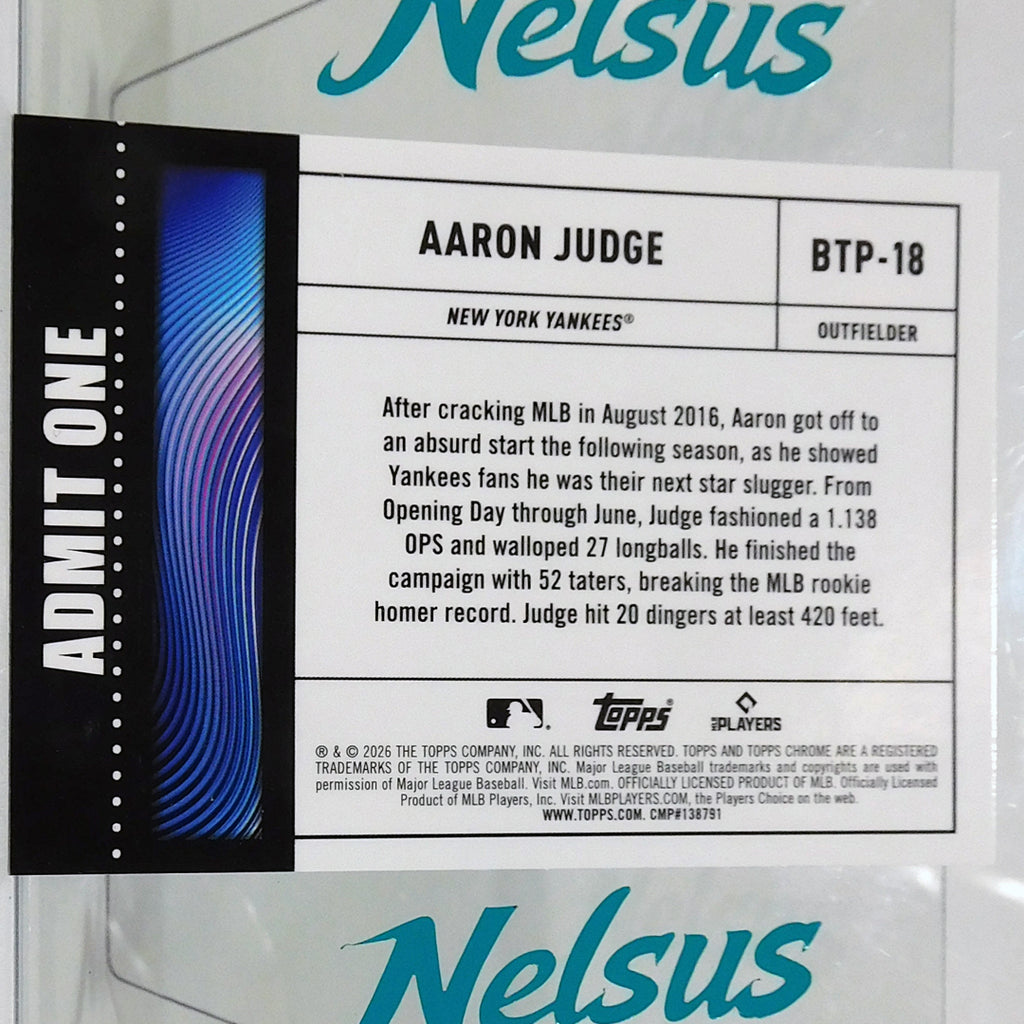 Tarjeta Aaron Judge • Insert Big Ticket Refractor • New York Yankees