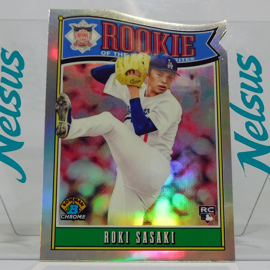Tarjeta Roki Sasaki • Insert Refractor • Los Angeles Dodgers