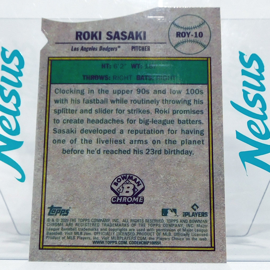 Tarjeta Roki Sasaki • Insert Refractor • Los Angeles Dodgers