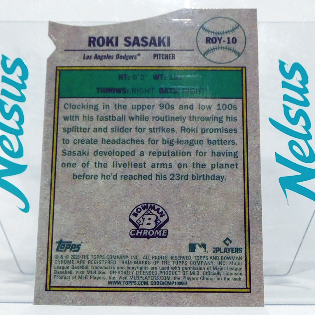 Tarjeta Roki Sasaki • Insert Refractor • Los Angeles Dodgers