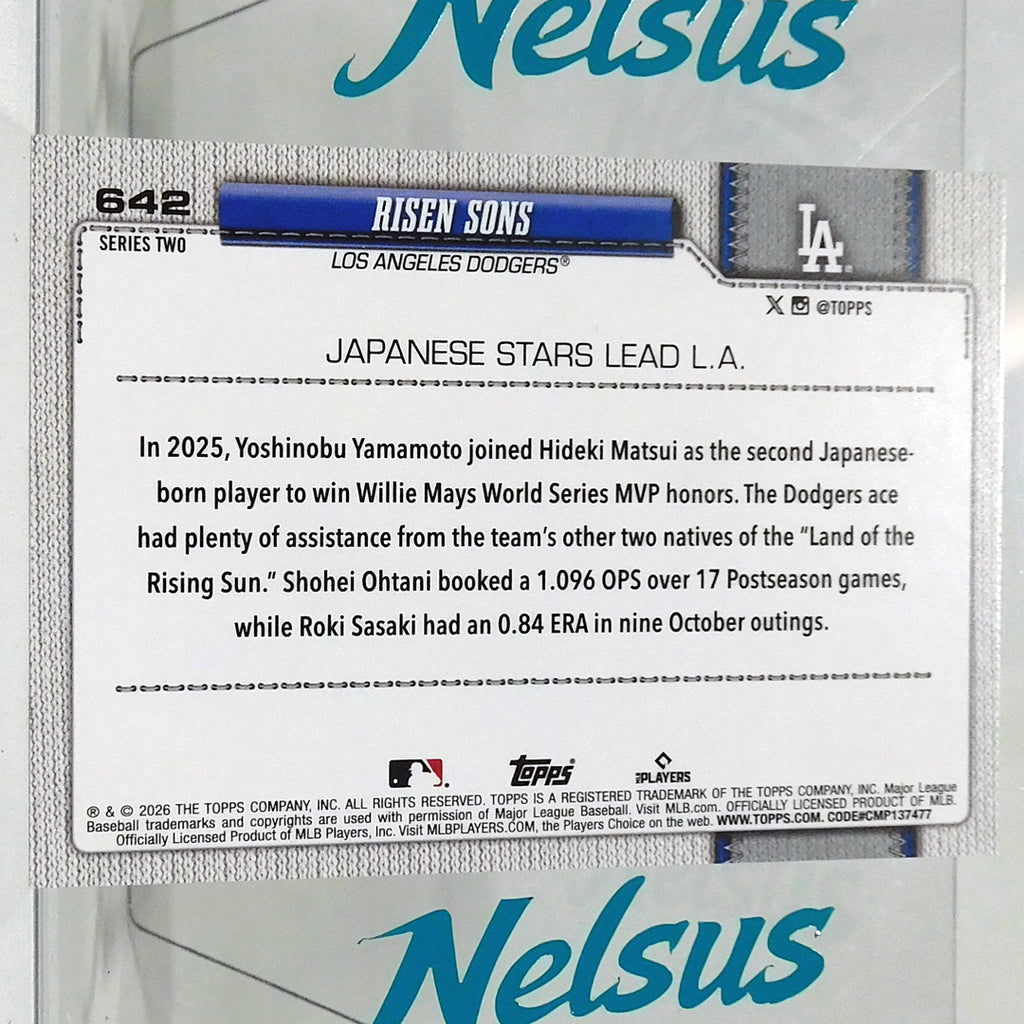 Tarjeta Ohtani / Yamamoto / Sasaki • Risen Sons • Los Angeles Dodgers