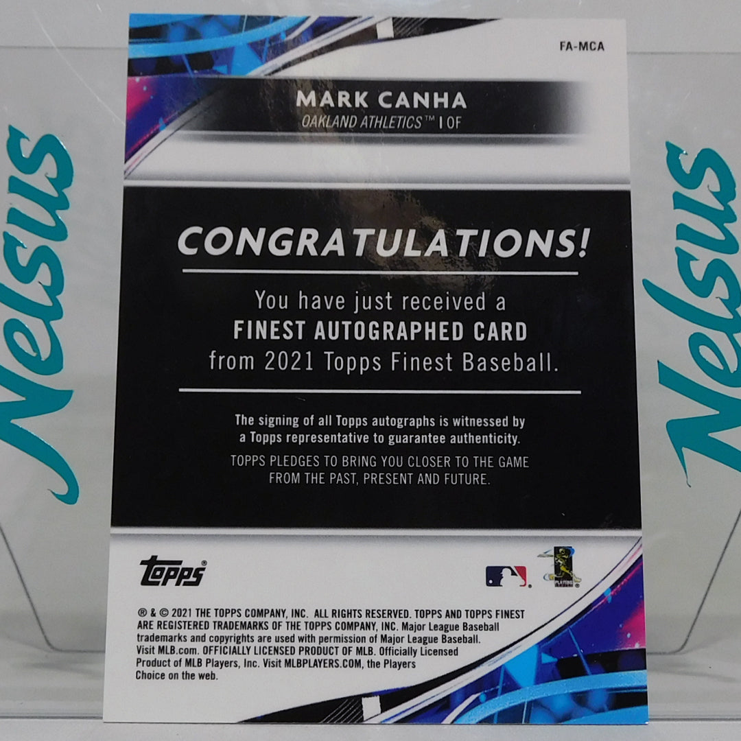 Tarjeta Mark Canha • Autografo On-Card • Oakland Athletics