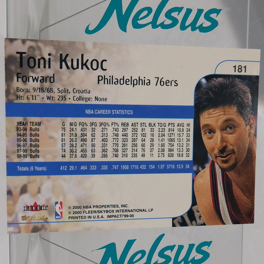 Tarjeta Toni Kukoc • Philadelphia 76ers • 1999