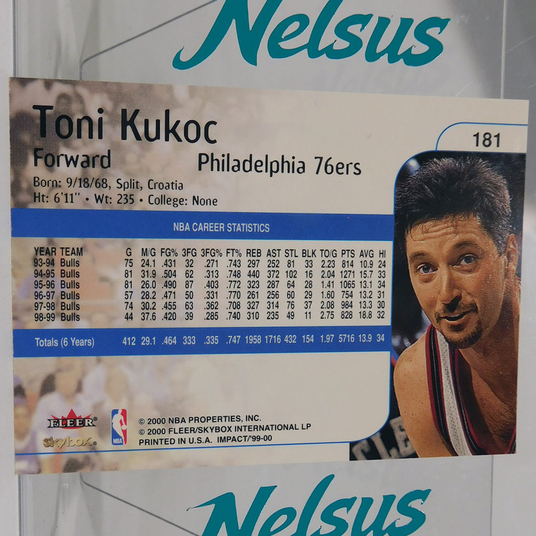 Tarjeta Toni Kukoc • Philadelphia 76ers • 1999