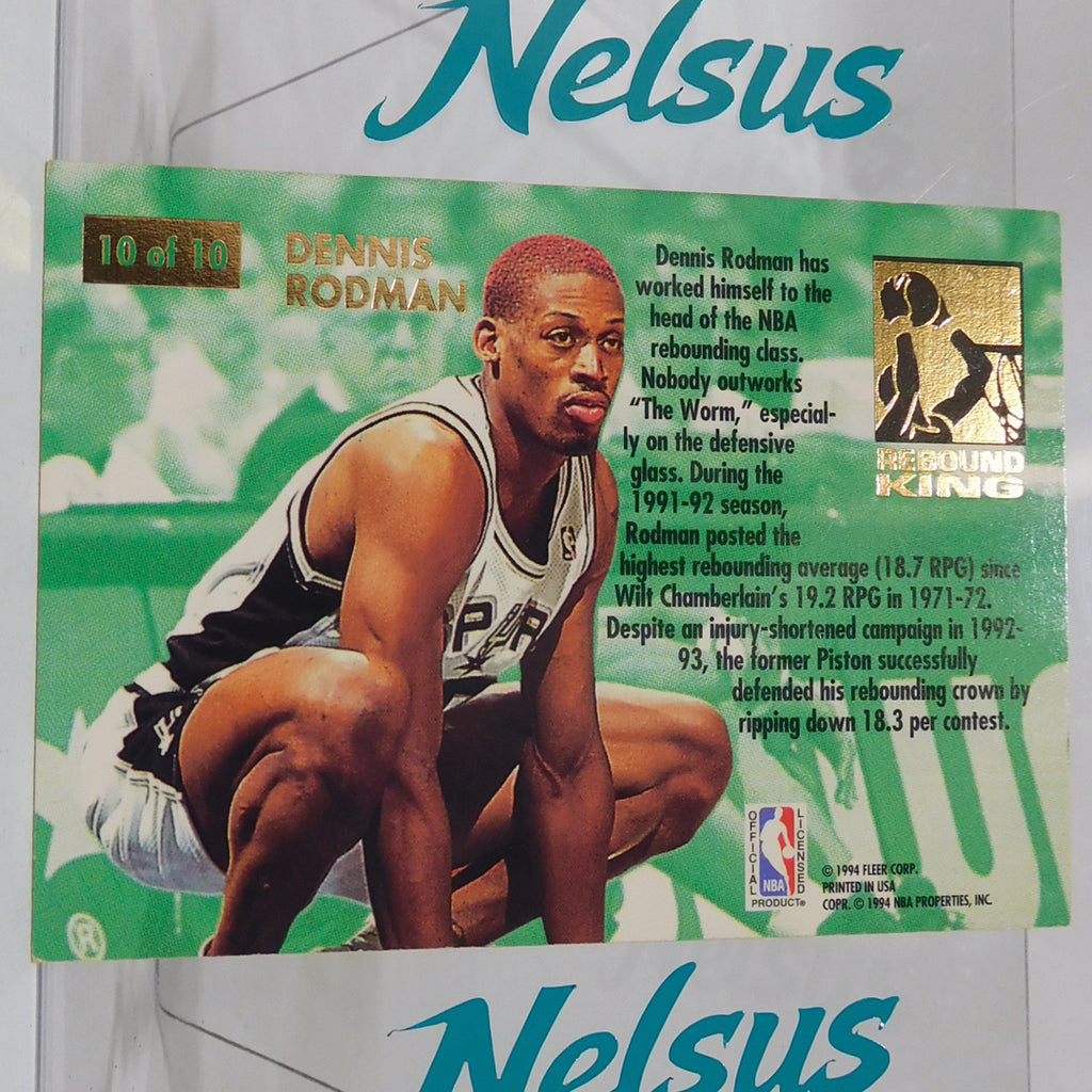 Tarjeta Dennis Rodman • Insert Rebound King • Spurs San Antonio