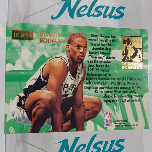 Tarjeta Dennis Rodman • Insert Rebound King • Spurs San Antonio