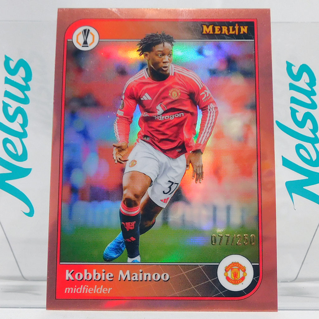 Tarjeta Kobbie Mainoo • Paralell Rose Gold Refractor • Num. 77/250