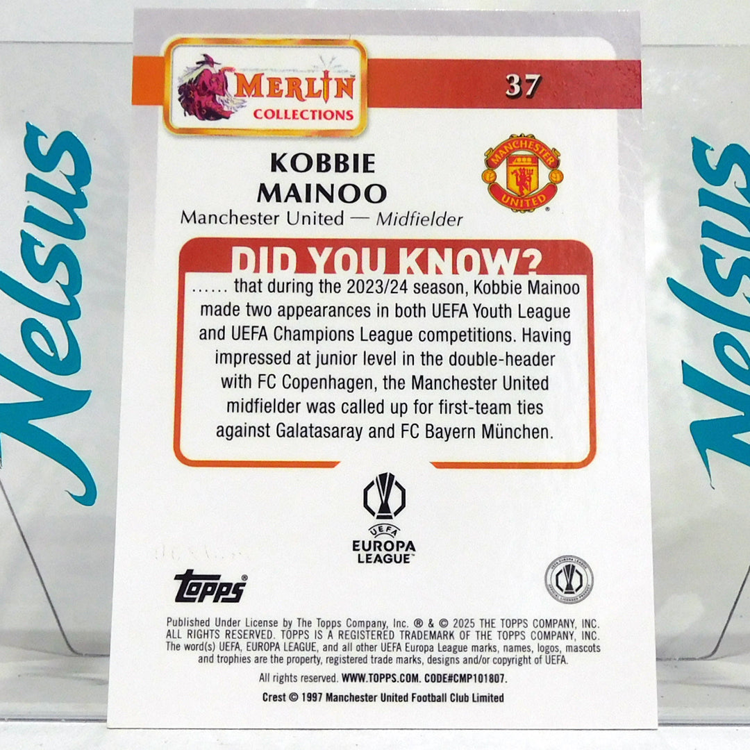Tarjeta Kobbie Mainoo • Paralell Rose Gold Refractor • Num. 77/250