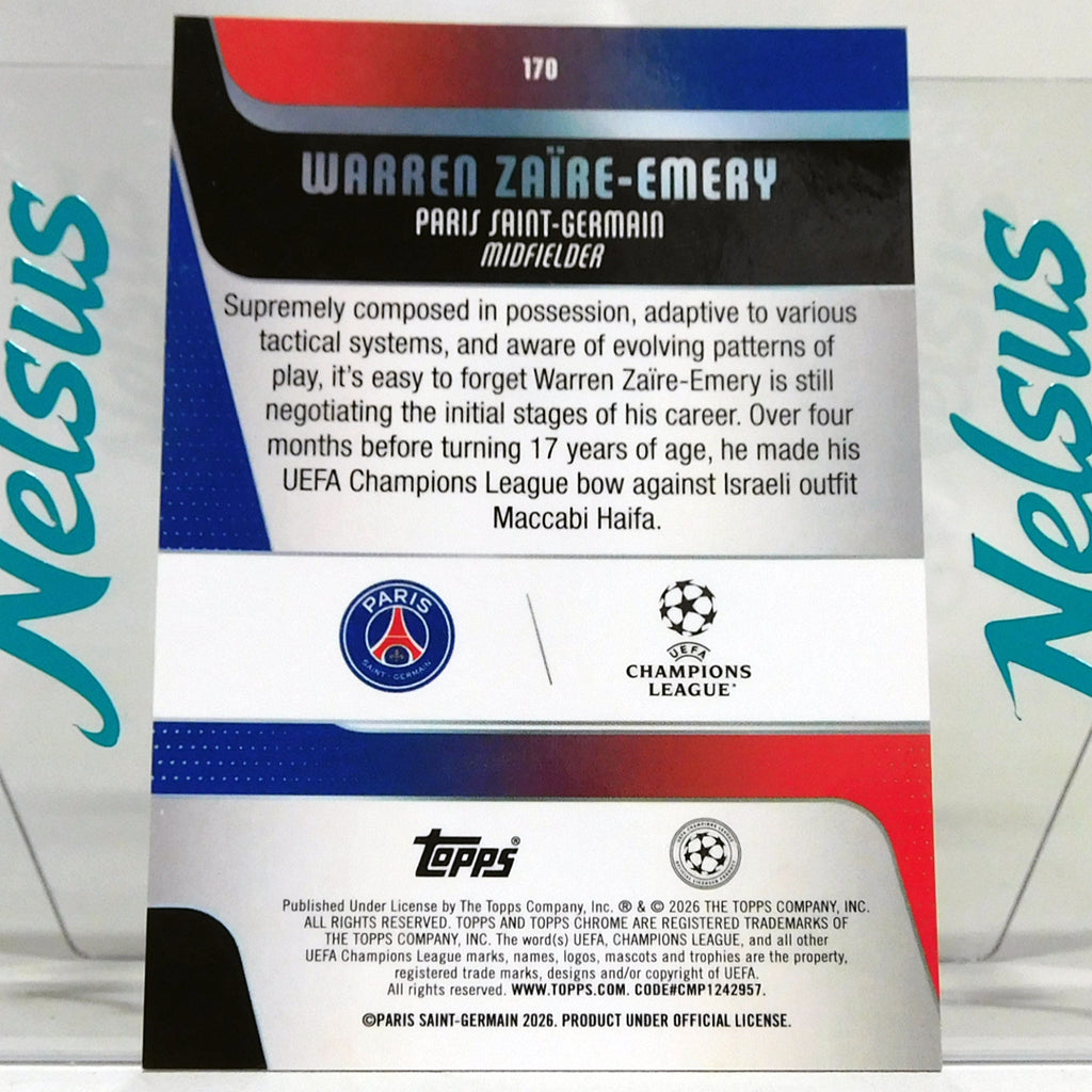 Tarjeta Warren Zaïre-Emery • Paralela Pink Refractor • Num. 241/250