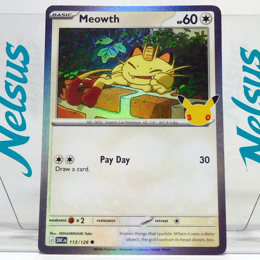 Tarjeta Meowth • 60 HP • 30th Celebration