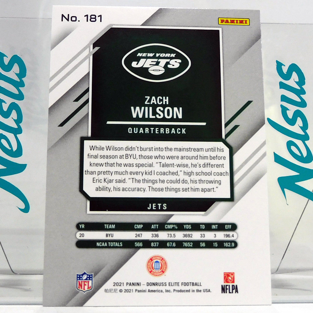 Tarjeta Zach Wilson • Paralel • Rookie Card • Num. 328/599 • Jets