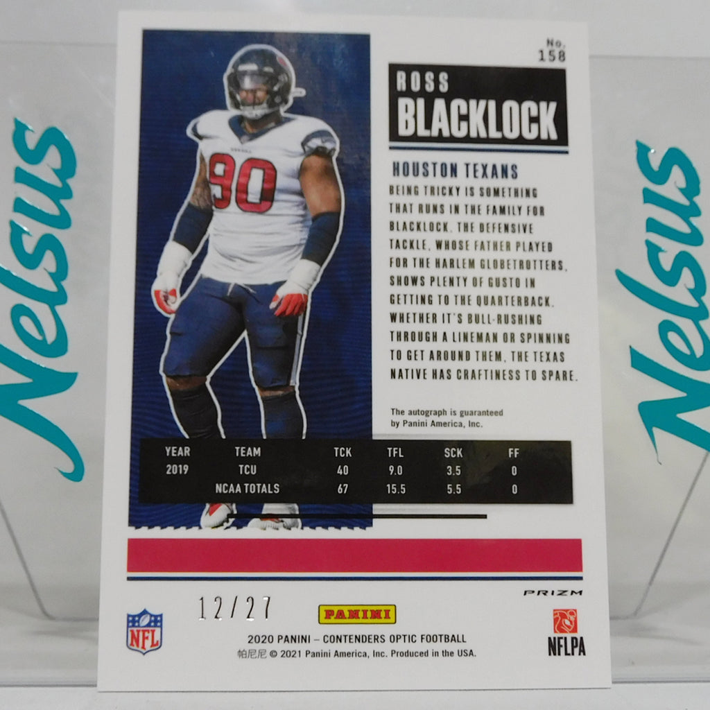 Tarjeta Ross Blacklock • Autografo • Num. 12/27 • Rookie Card •  Paralela
