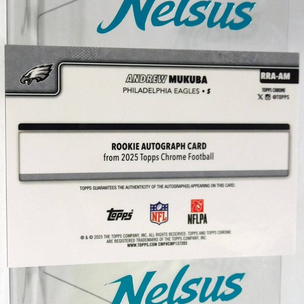 Tarjeta Andrew Mukuba • Autogafo • Num. 106/275 • Rookie Card • Paralela