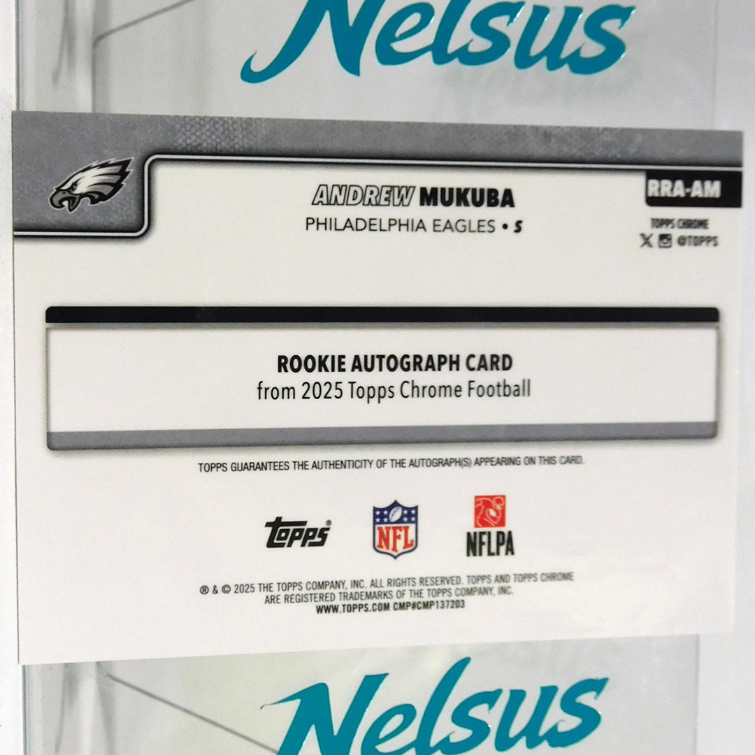 Tarjeta Andrew Mukuba • Autogafo • Num. 106/275 • Rookie Card • Paralela