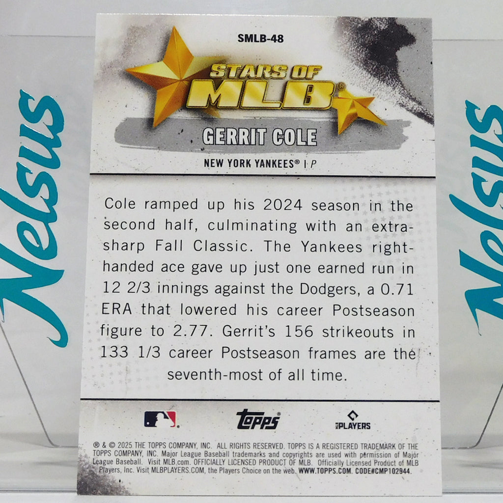Tarjeta Gerrit Cole • Insert Stars of MLB • New York Yankees