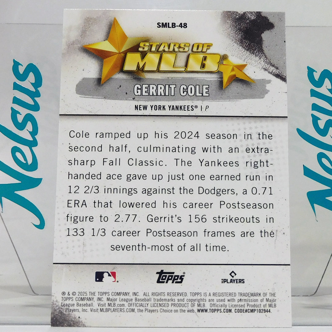 Tarjeta Gerrit Cole • Insert Stars of MLB • New York Yankees