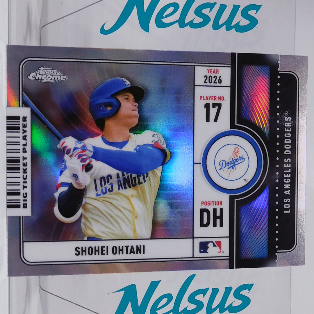 Tarjeta Shohei Ohtani • Insert Big Ticket Player • Dodgers Los Angeles