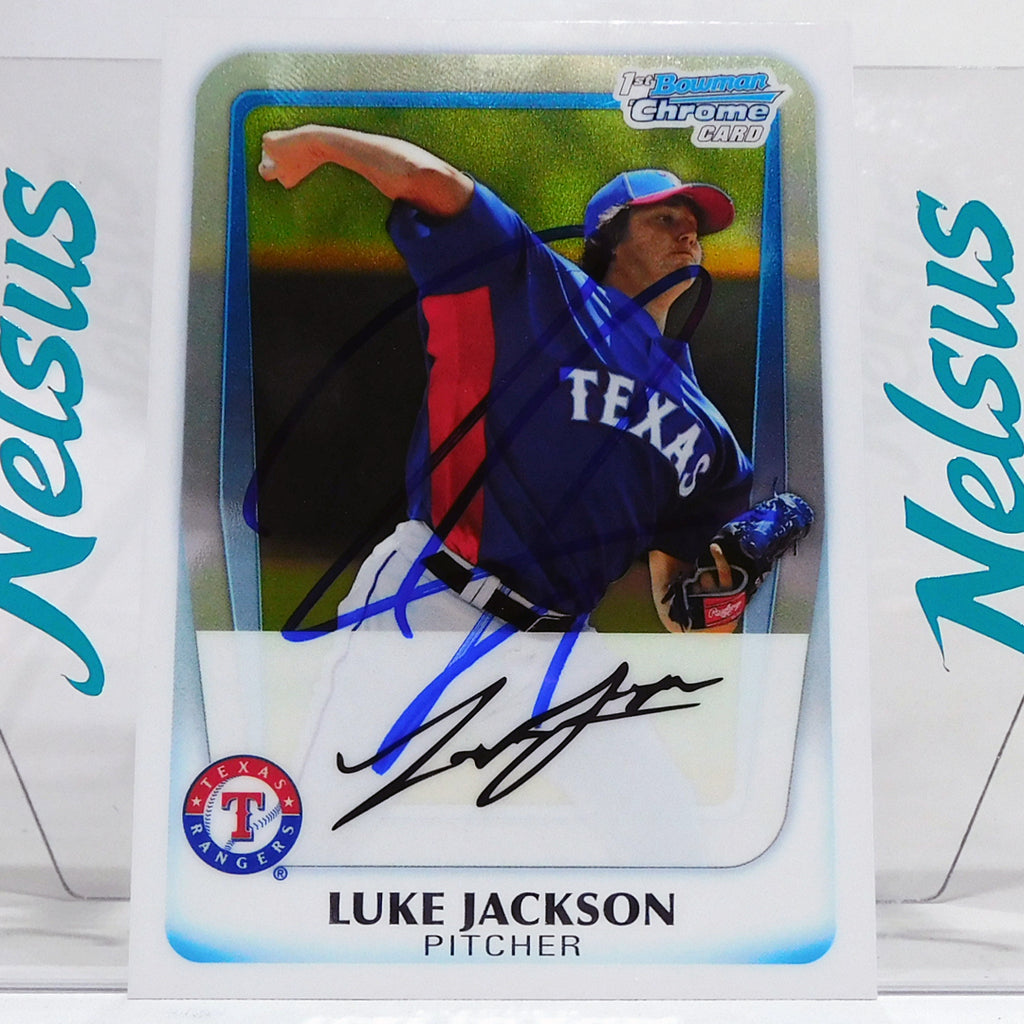 Tarjeta Luke Jackson • Autografo On-Card • Texas Rangers