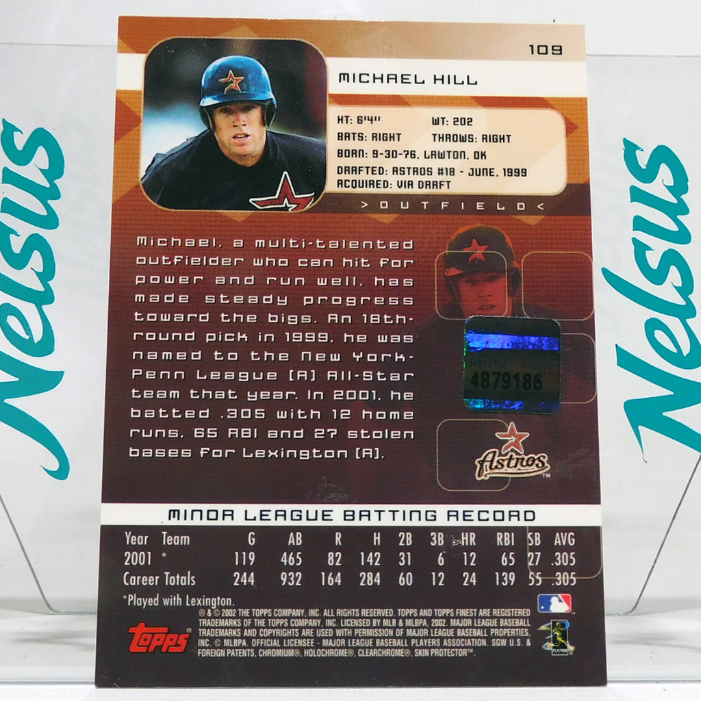 Tarjeta Michael Hill • Autografo On Card • Astros Houston