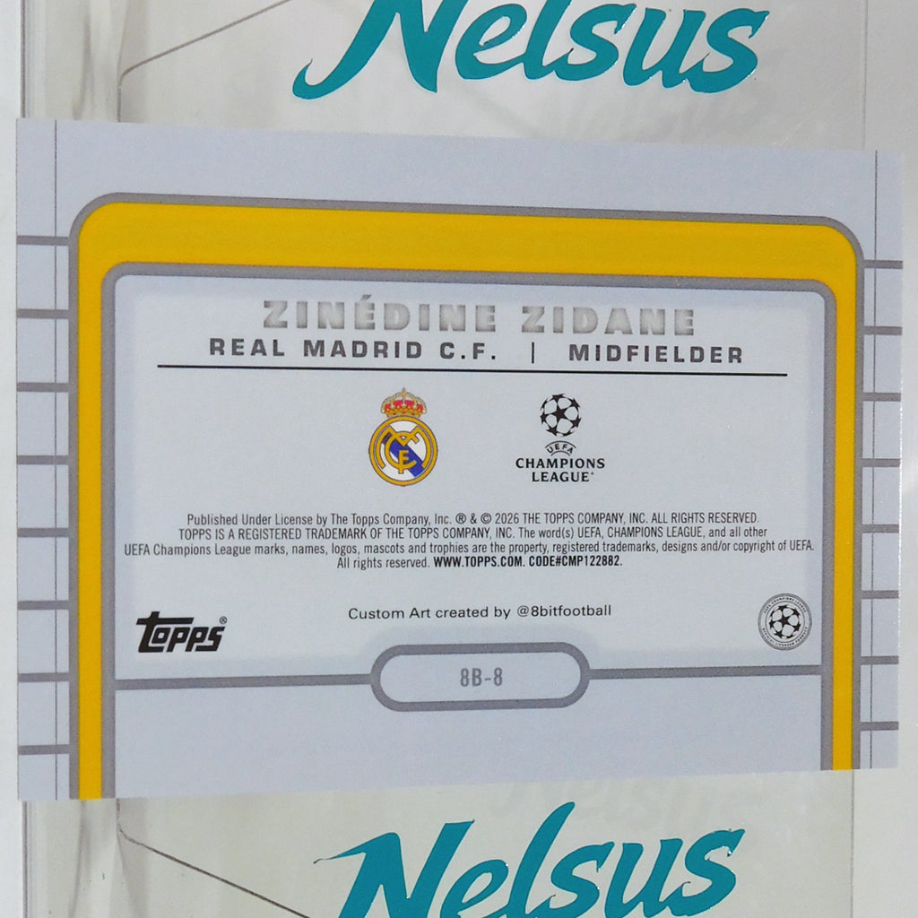 Tarjeta Zinedine Zidane • Insert 8-Bits Shots • Real Madrid