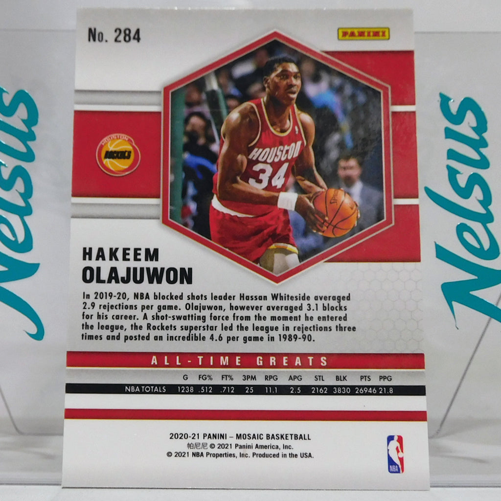 Tarjeta Hakeem Olajuwon • Inseret All-Time Greats • Houston Rockets