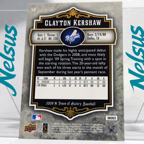 Tarjeta Clayton Kershaw Los Angeles Dodgers