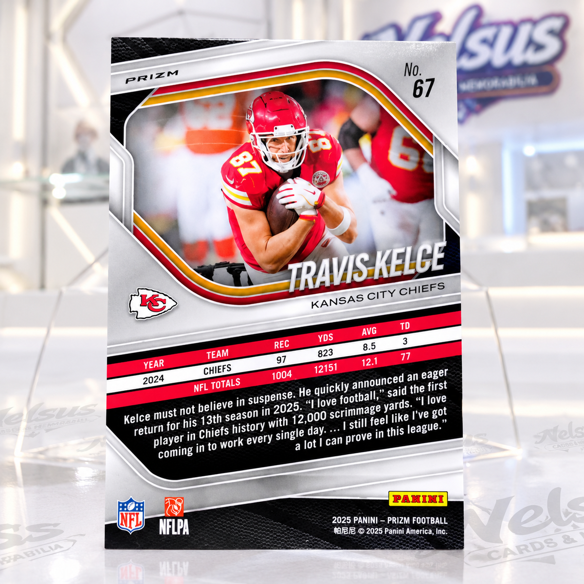 Tarjeta Travis Kelce • Refractor Pink Prizm • Chiefs