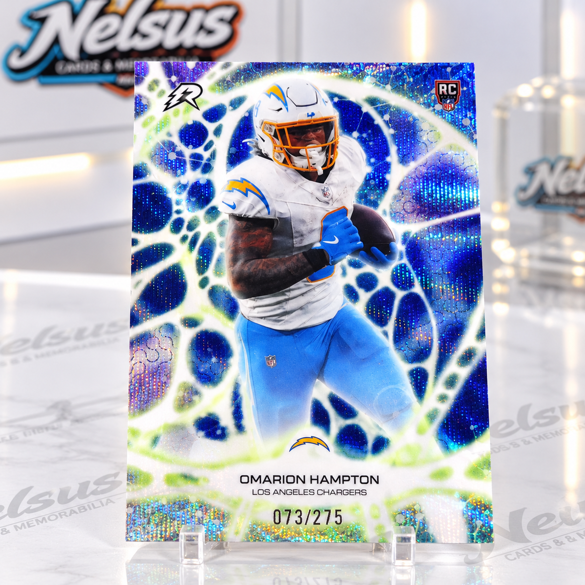 Tarjeta Omarion Hampton • Insert Protonyx •Rookie Card • Num. 073/275