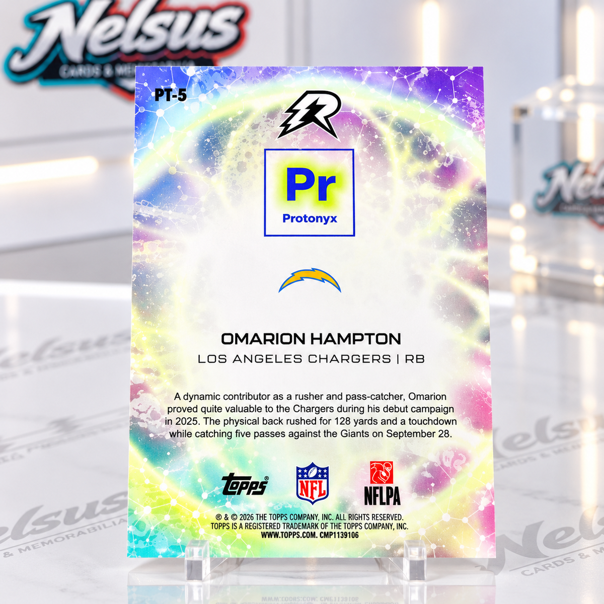 Tarjeta Omarion Hampton • Insert Protonyx •Rookie Card • Num. 073/275
