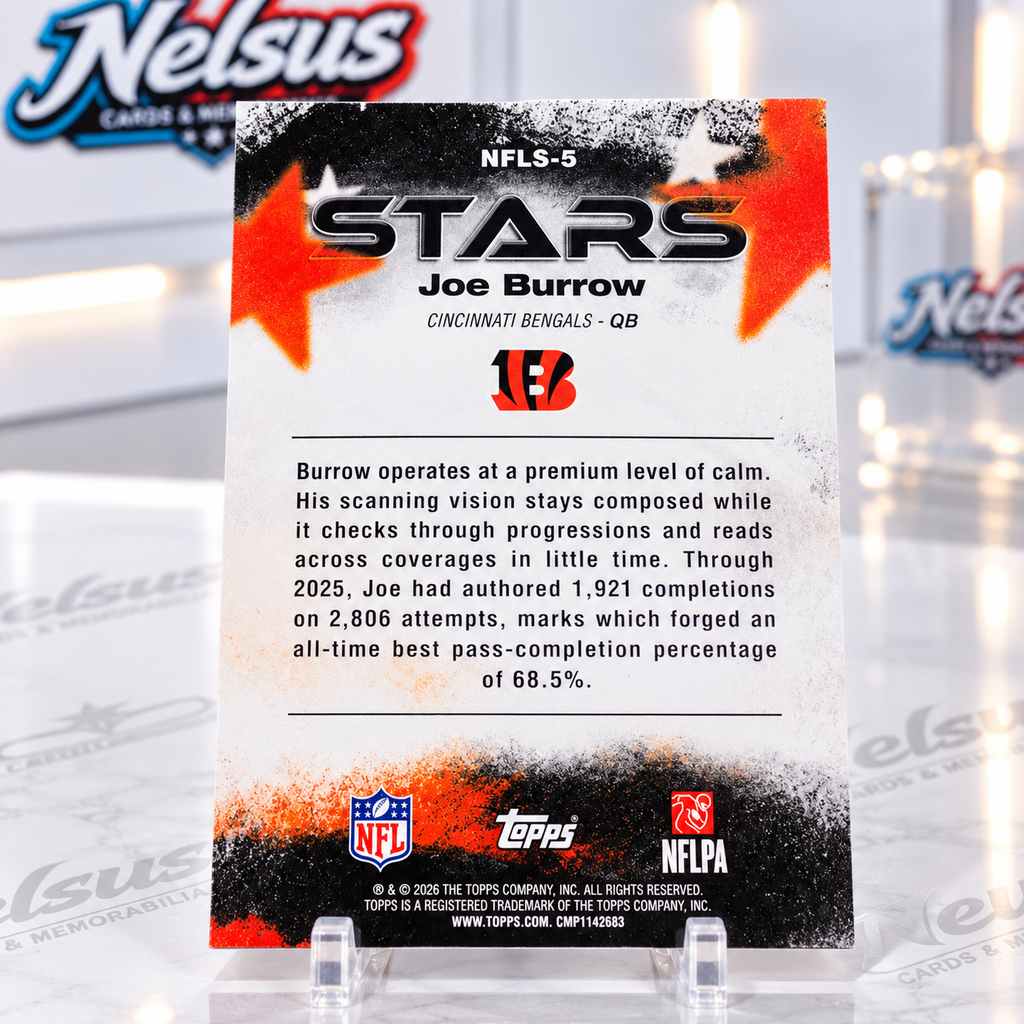 Tarjeta Joe Burrow • Insert Stars • Cincinnati Bengals
