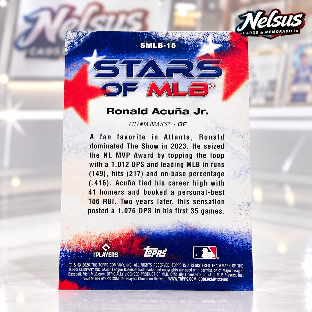 Tarjeta Ronald Acuña Jr. • Insert Stars of MLB • Atlanta Braves