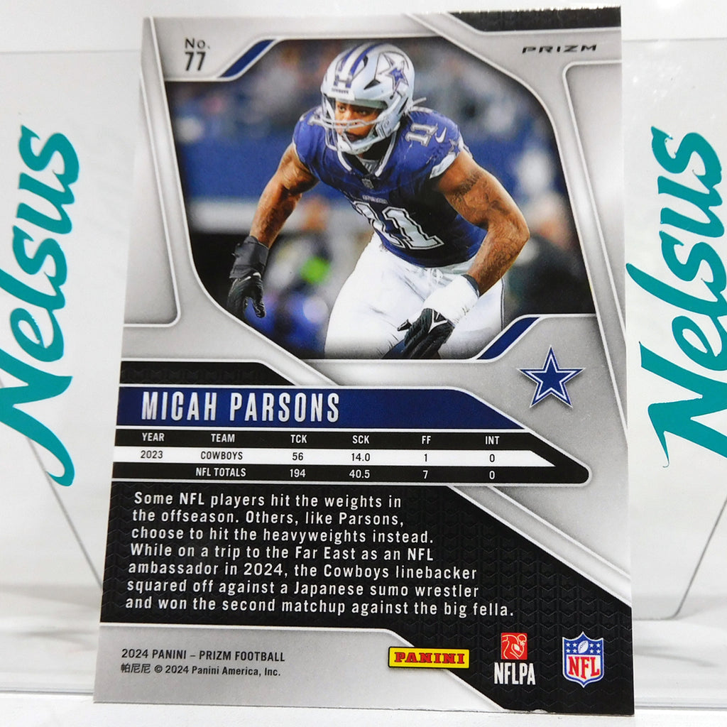Tarjeta Micah Parsons Dallas Cowboys Panini Prizm NFL Green Prizm