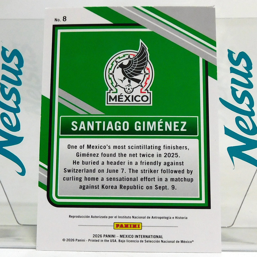Tarjeta Santiago Giménez Selección México #8 Panini INTL