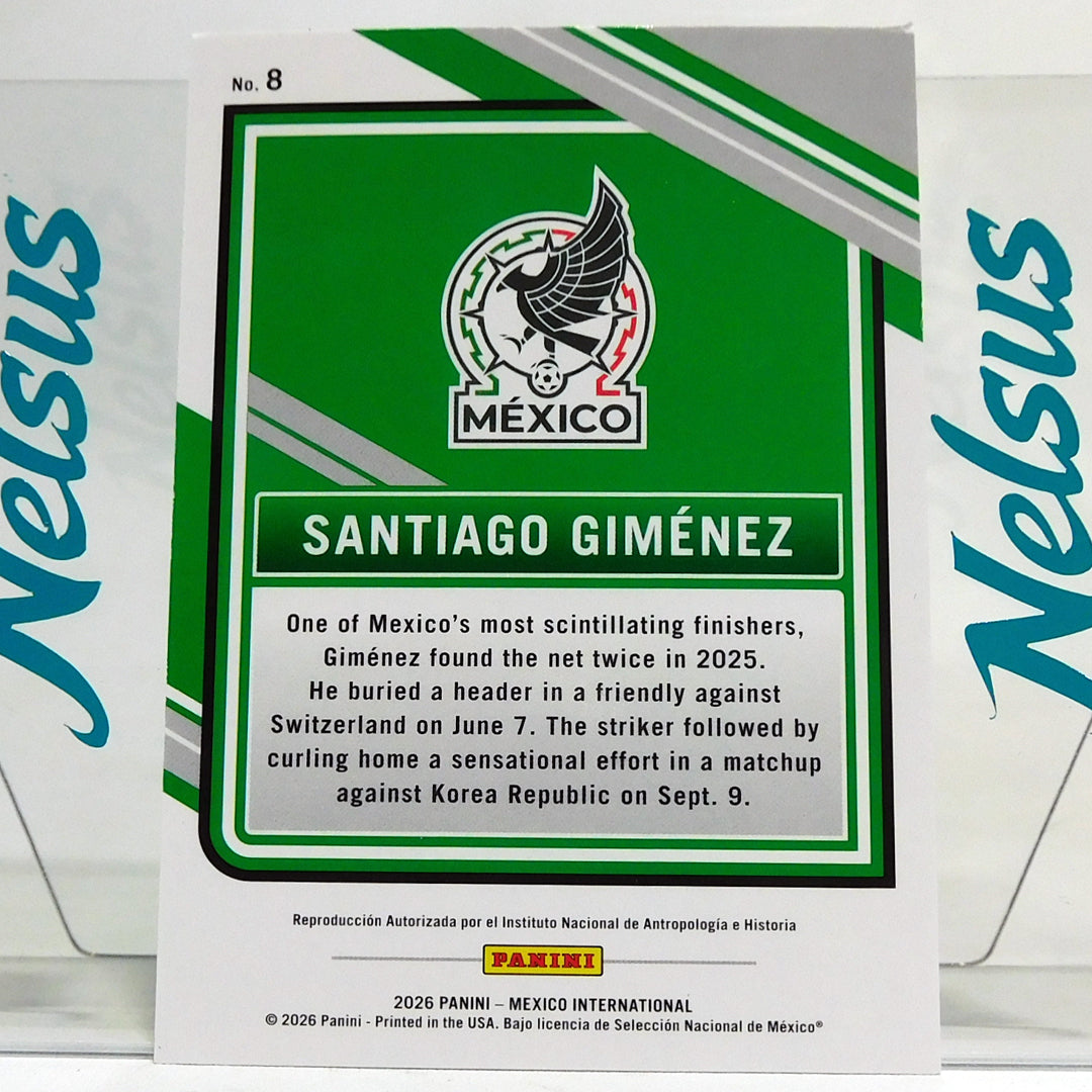Tarjeta Santiago Giménez Selección México #8 Panini INTL