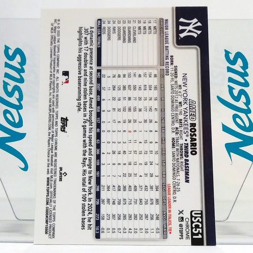 Tarjeta Amed Rosario • New York Yankees • X-Fractor