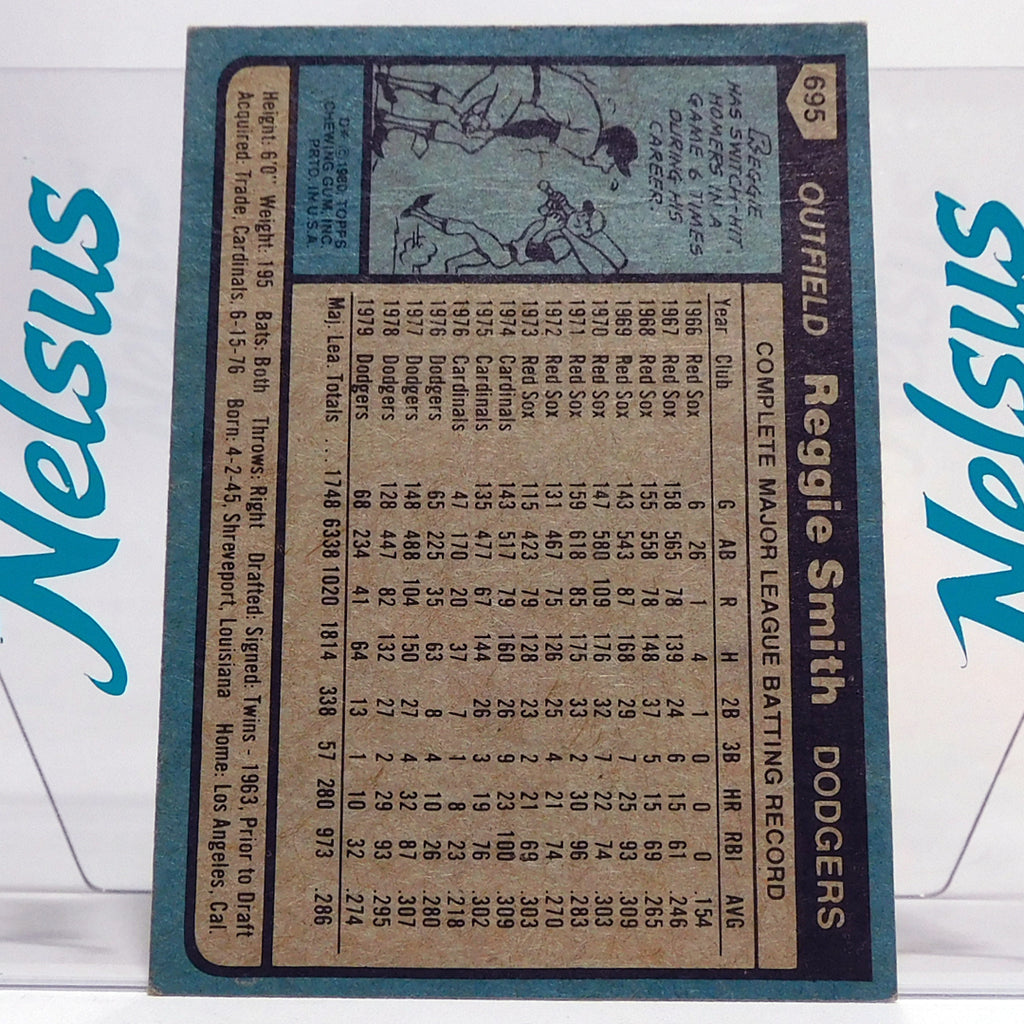Tarjeta Reggie Smith • Los Angeles Dodgers • Autografiada On Card