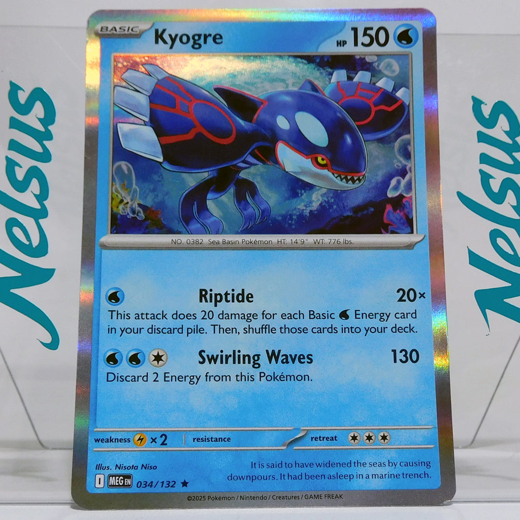 Tarjeta Pokemon Kyogre • 150 HP • Mega Evolution • Rara Holografica
