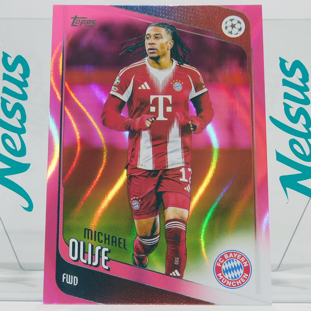 Tarjeta Michael Olise • Paralela Foil Pink Waves • Bayern Munich