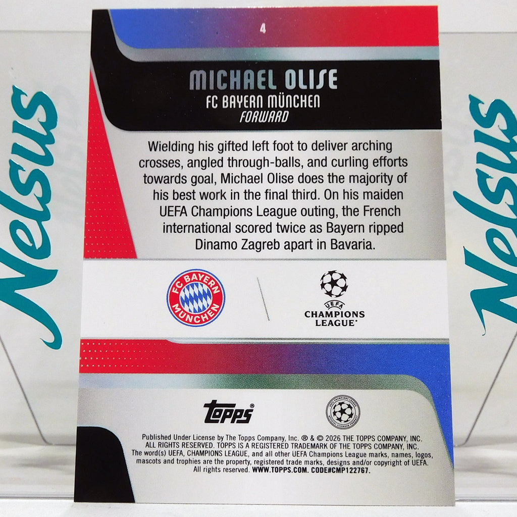 Tarjeta Michael Olise • Paralela Foil Pink Waves • Bayern Munich