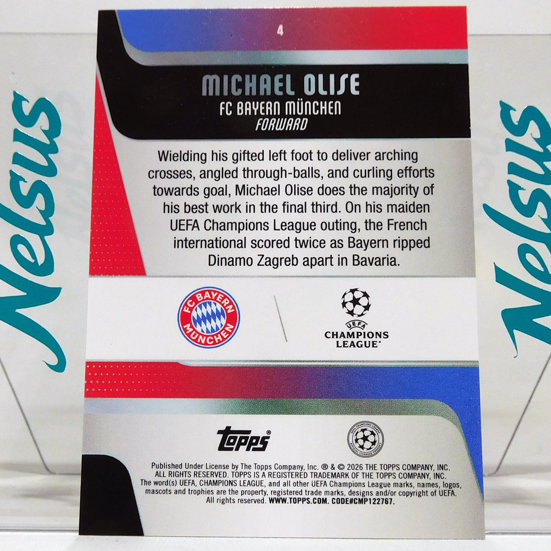 Tarjeta Michael Olise • Paralela Foil Pink Waves • Bayern Munich