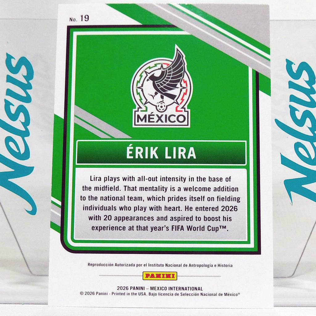 Tarjeta Erik Lira Rookie Card Panini Mexico INTL