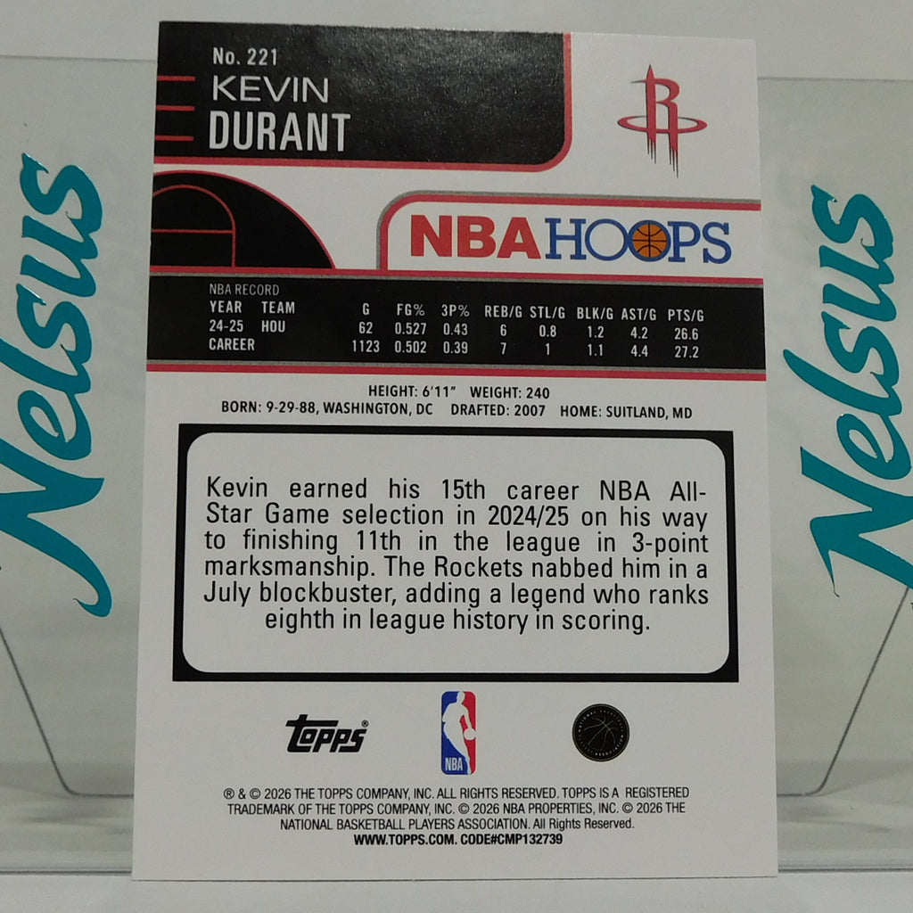 Tarjeta Kevin Durant • Houston Rockets • Holografica Refractor