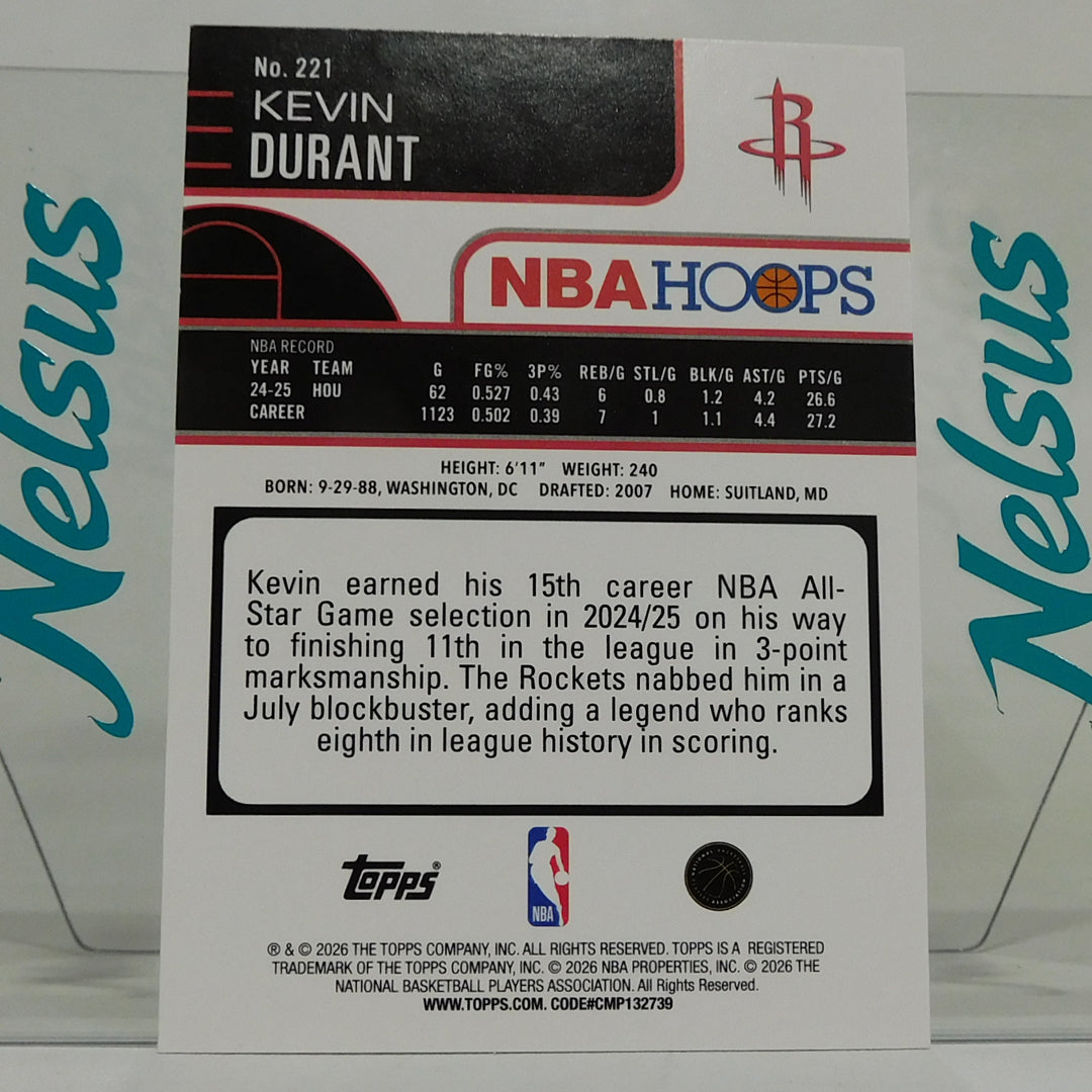 Tarjeta Kevin Durant • Houston Rockets • Holografica Refractor