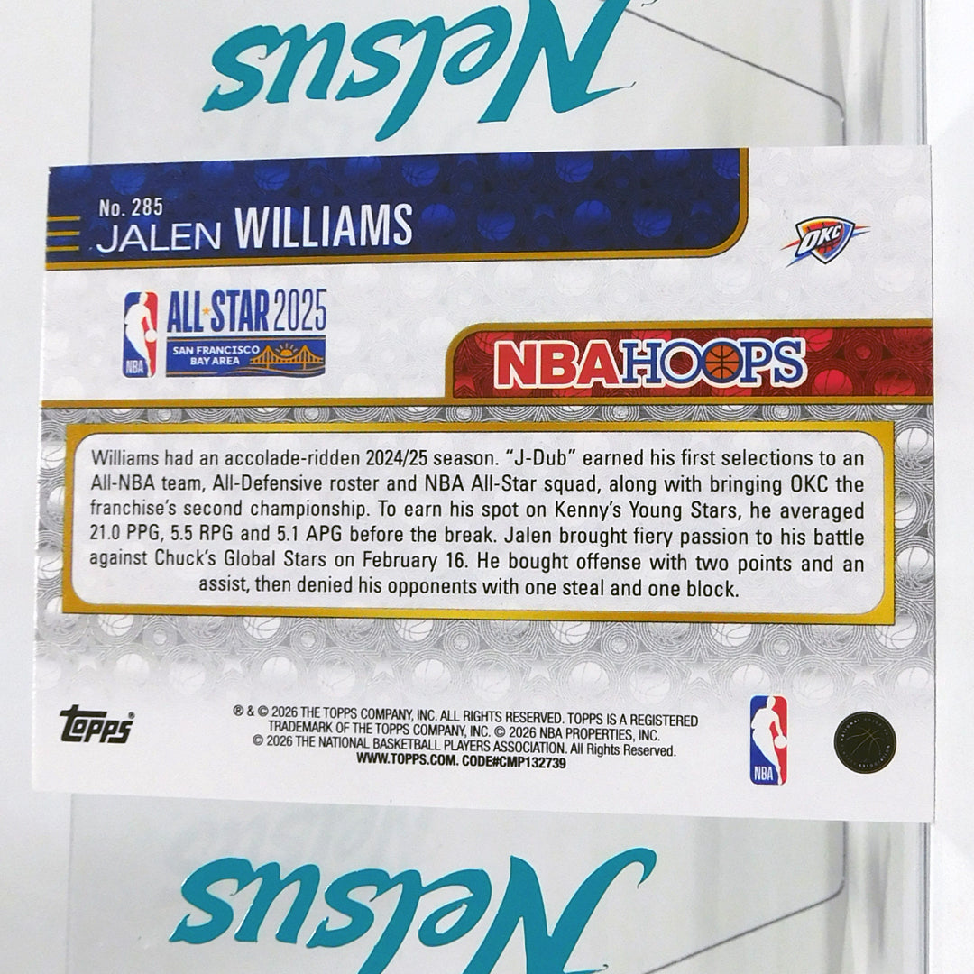 Tarjeta Jalen Williams • Oklahoma City Thunder • Holografic / Refractor